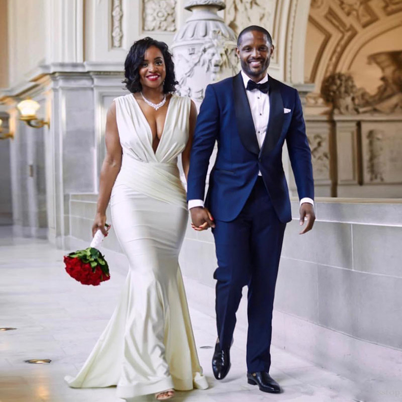 Vintage Deep V Neck Mermaid Evening Dresses Ruffles Sweep Train Backless Satin Long Formal Prom Party Gowns-image-706844900