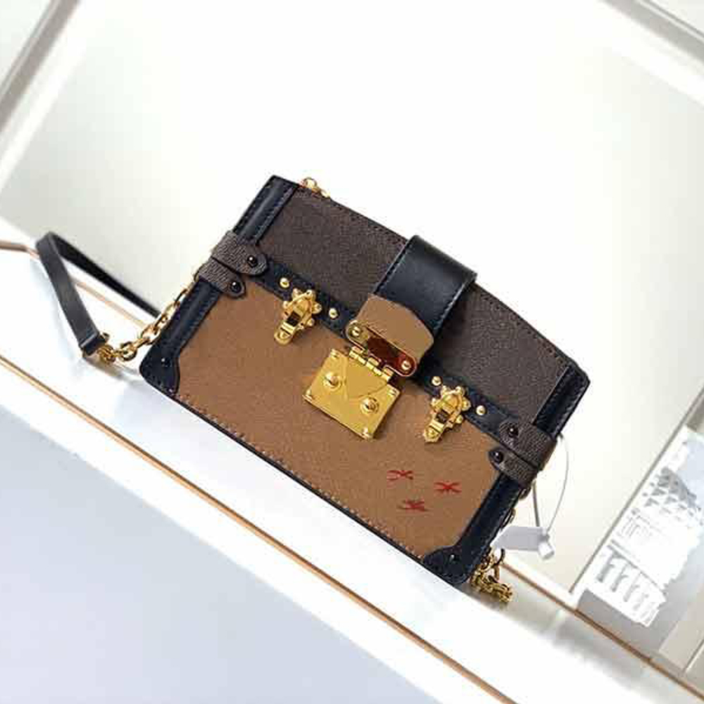 

Designer Shoulder Bag Fashion Handbags Women Casual Classic Hasp Handbag Coated Canvas Tote Woman Chain Crossbody Bags wallet, Brown flower
