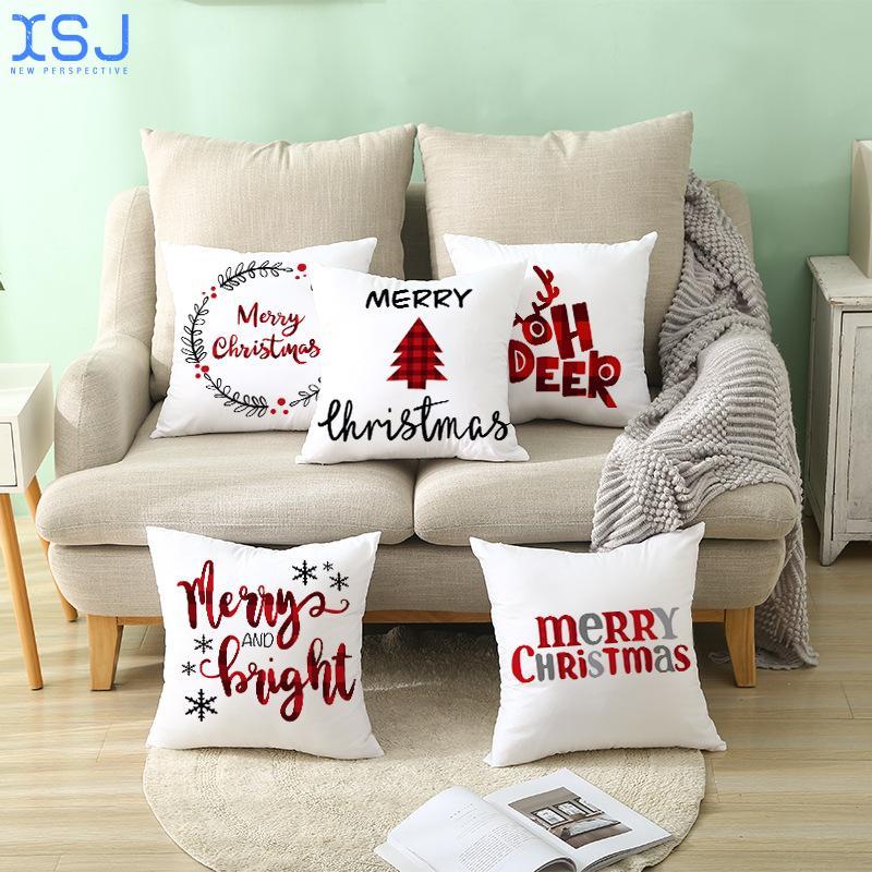 

Christmas Decorations 45Cm Merry Cushion Cover Pillowcase Home Office Sofa Pillow Case
