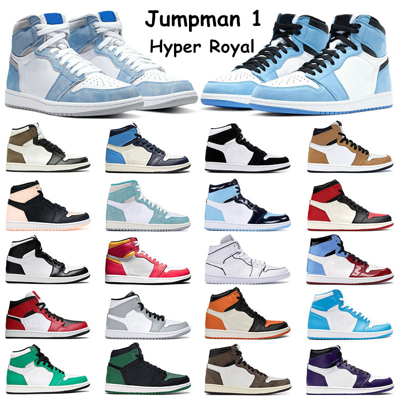

Mens basketball shoes 1s Hyper Royal jumpman 1 University Blue Dark Mocha Silver Toe UNC Obsidian Twist Court Purple Womens Sports Trainers, 8 bred toe