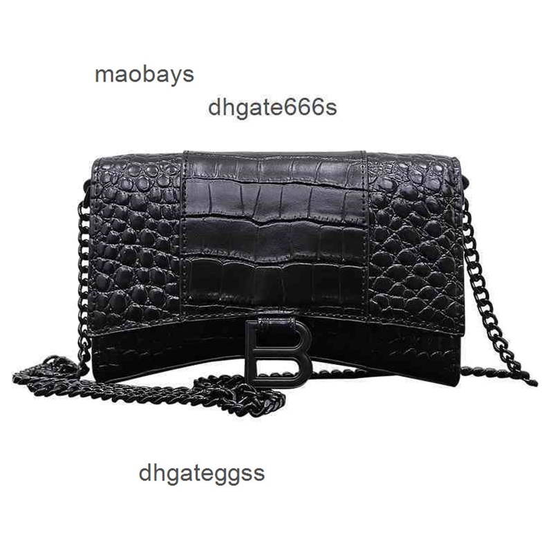 

women's designer handbags balencaigas Italy fashion trend B family letter leather crocodiless chain bag Cow Leather One Sh