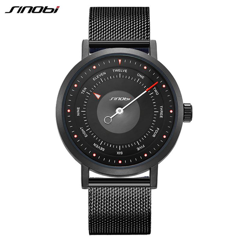 

Wristwatches Creative Quartz Men Watches Unique Design Watch Men's Male Military Clock Casual Sport SINOBI Relogio Masculino, Silver-s