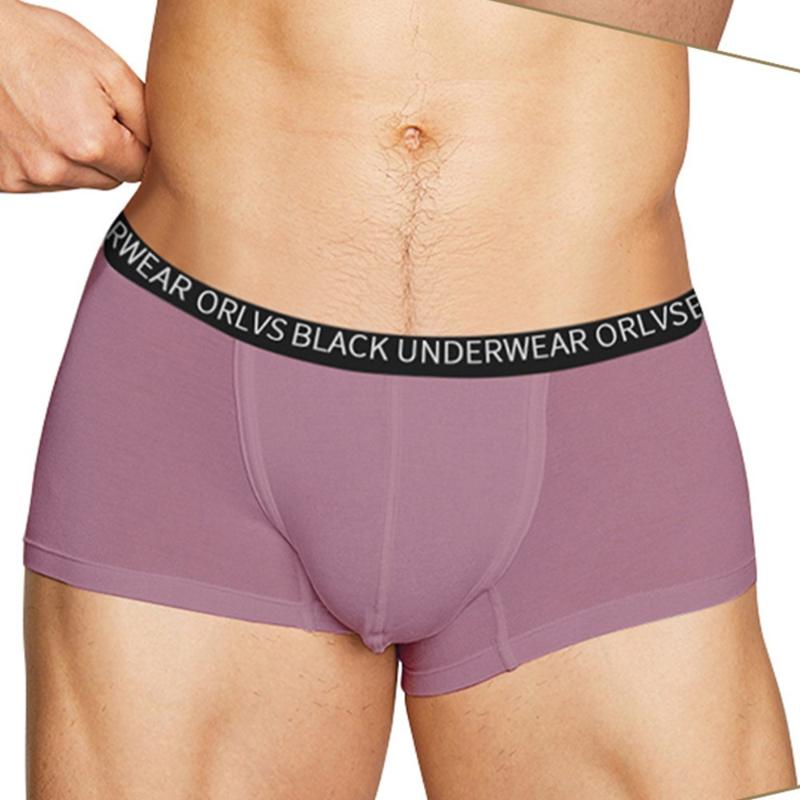 

Underpants Mens Underwear Low Waist Modal Breathable Sexy Solid Color Boxer Briefs, Black;white