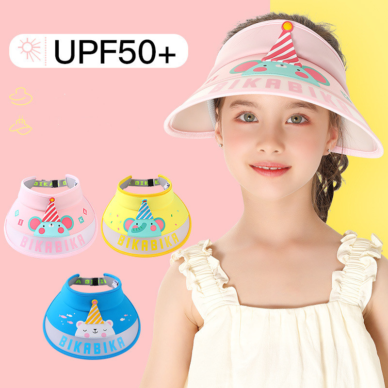 

Summer children's empty top cap boys and girls outdoor sports sunshade hat baby sun protection cap cartoon cute sun hat