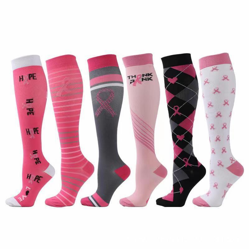 

Men's Socks Nylon Compression Women Men Female Stripe Athletic For Edema Varicose Veins Marathon Running Stocking, Black