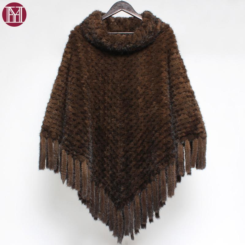 

Scarves Fashion Luxury Women Real Shawl Knitting 100%Natural Poncho Scarf Authentic Fur Cloak