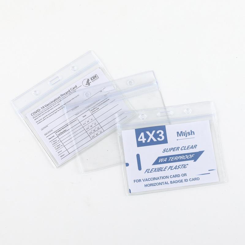 Paper Card Files, 4*3 inch Plastic Protector Waterproof Case Business-Card Files CDC record Cards Transparent Protective sleeve set-image-726085603