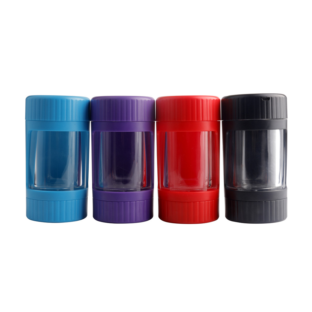 

LED luminous storage tank plastic Jar empty bottle container bag mix color rechargeable with USB charging cable smoking accessories IN STOCK