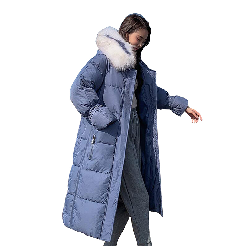 

down Arrival Winter Jacket Women Korean Loose Female Hooded Long Parka Warm Thicken Cotton Padded Coat Ladies High Quality, Black