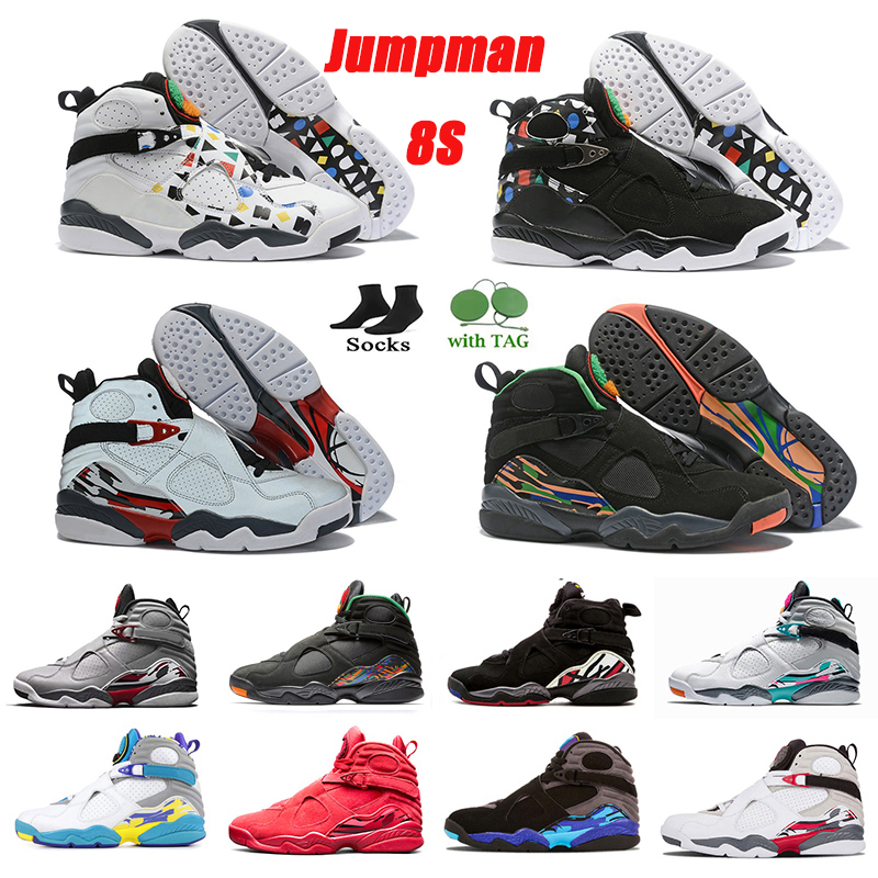 

Jumpman 8 8s mens basketball shoes sneakers 3M Reflective Pinksicle South Beach Three Peat PACK Beach Chrome White Multi-Color men outdoor trainers sports shoe, Pay for box