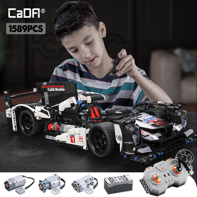 

cada 1589PCS RC/non-RC Endurance racing Car Building Blocks For Technic MOC Model Remote Control vehicle Toys kids 1008