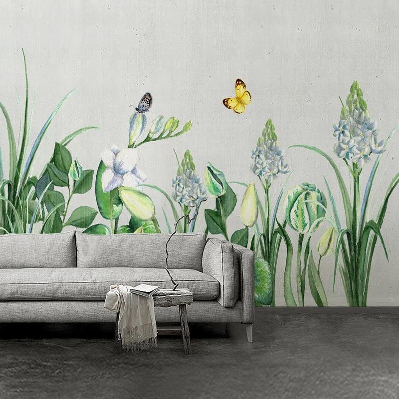 

Wallpapers Custom Po Wallpaper 3D Green Leaf Plant Butterfly Mural Living Room TV Background Wall Paper Papel De Parede Home Decor, As pic