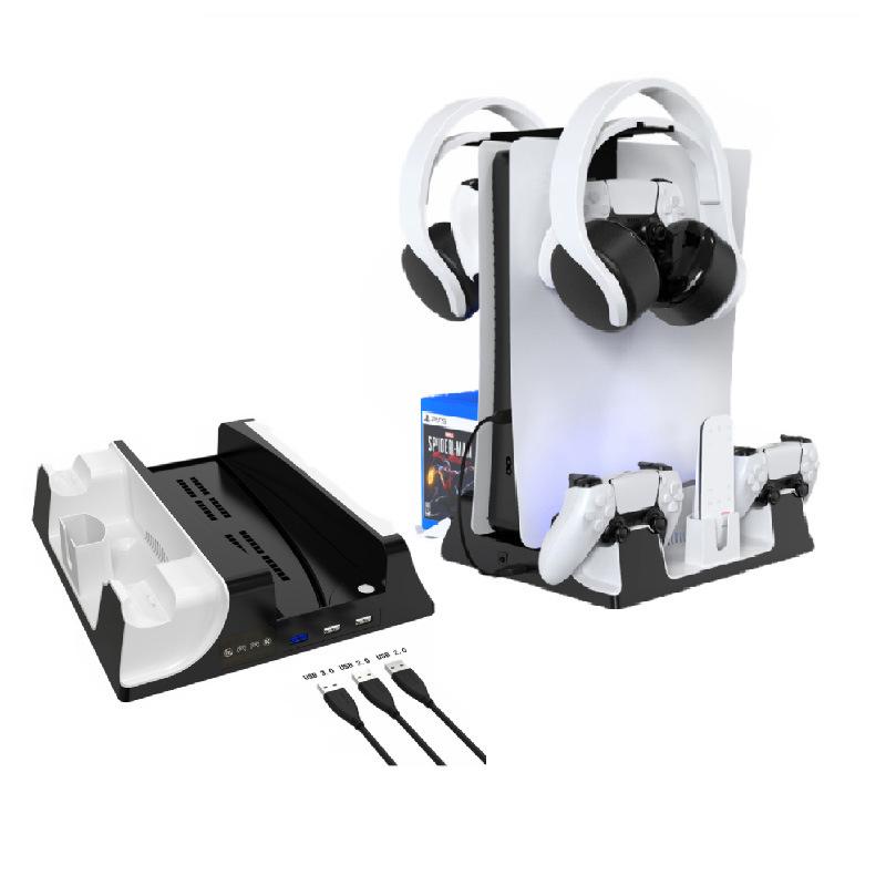 

Game Controllers & Joysticks PS5 Controller Multi-function Cooling Bracket Touch Double Charge + Storage Rack Earphone Hook Video Consoles