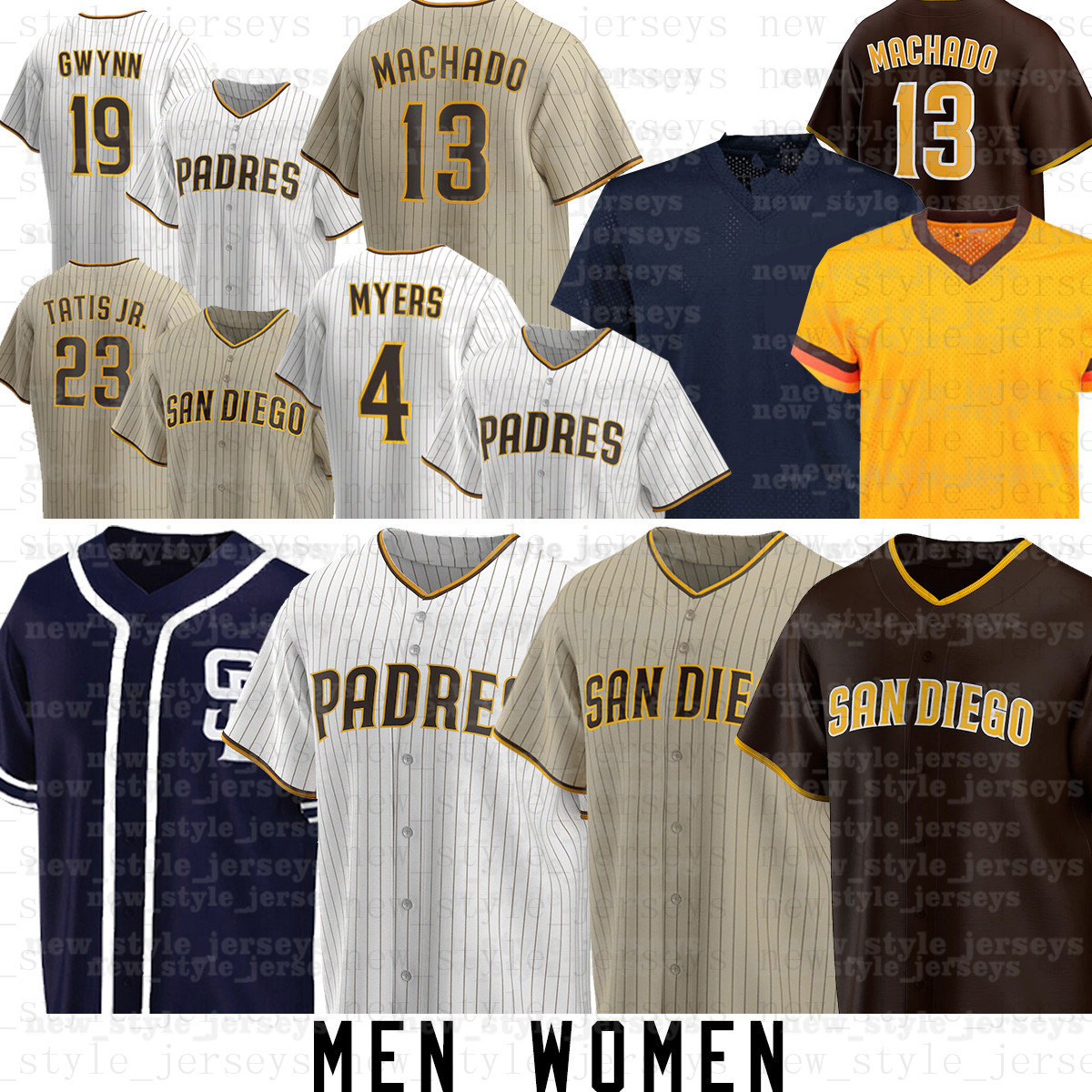 

23 Fernando Tatis Jr. San Diego Custom Padres Baseball Jerseys 13 Manny Machado TatÃ­s Tony Gwynn Wil Myers Eric Hosmer Mens YU DARVISH, Blue;black