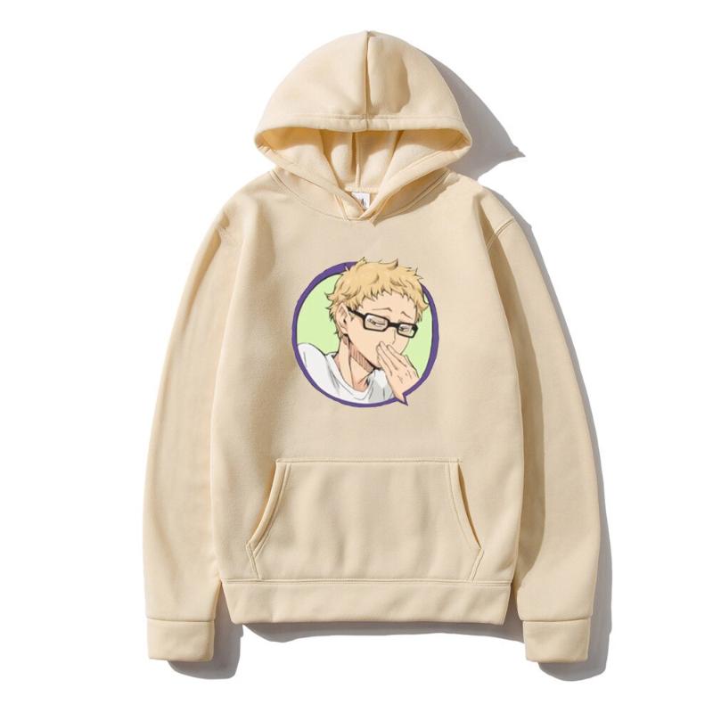

Men's Hoodies & Sweatshirts Haikyuu Kei Tsukishima Anime Print Streetwear Men Women Oversized Harajuku Hip Hop Clothing, Black