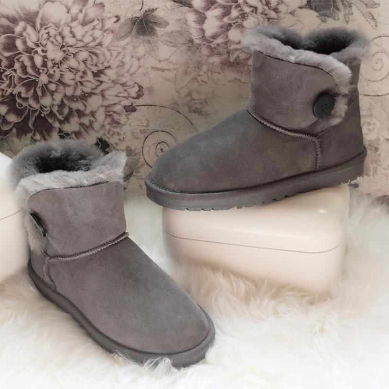 

Boots JAYX Warm Wool Snow For Women Fashion Ankle Genuine Sheepskin Leather Winter 100% Natural Fur, Black
