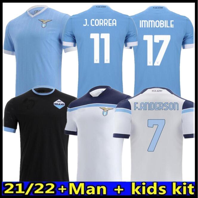 

21 22 Lazio soccer jersey 2021 2022 Lazio anniversary football shirt Black LUIS ALBERTO IMMOBILE SERGEJ Men Kids kits maillot maglia da calcio, 21/22 third