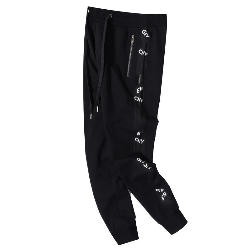 

Mens Track Pant Casual Designer High Quality Solid Color Joggers Pants Rainbow side stripes Trousers Elastic WaistM-XXXL#97, Black