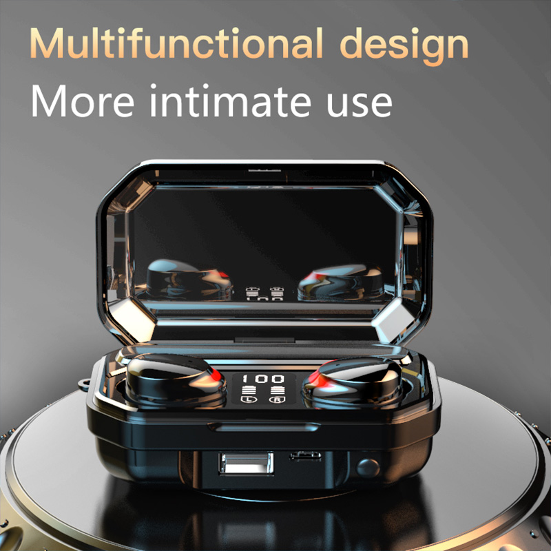 

M15 Bluetooth 5.1 Wireless Headphones With Mic Sport Waterproof TWS Bluetooth Earphones Touch Control Wireless Headset Earbuds (The logistic