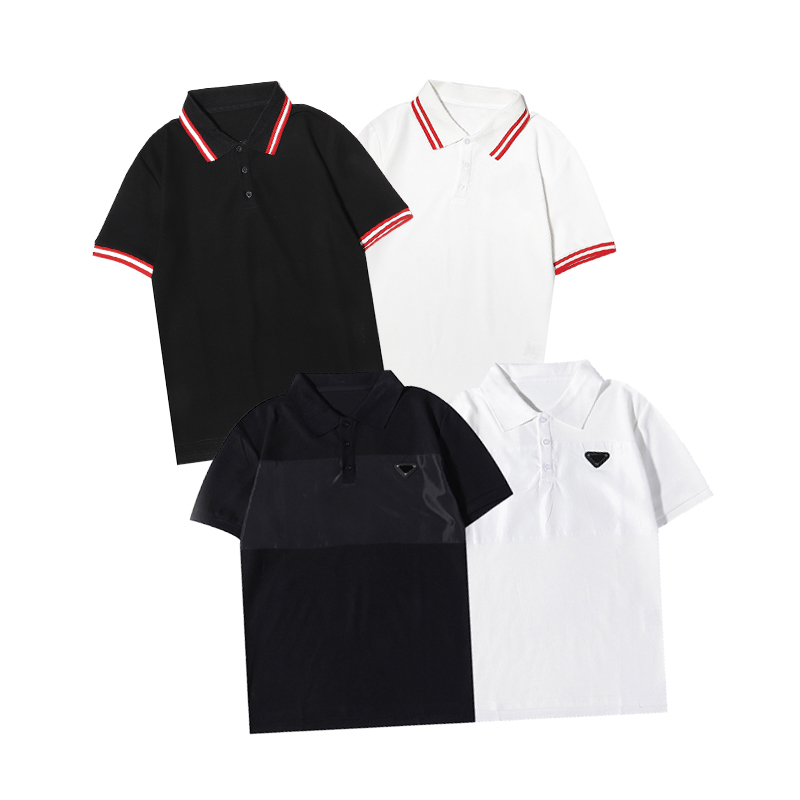 

M-XXL designer T Shirt Mens Stand Collar Short Sleeve Cotton Summer printing Plus Size Soft Women Black white Man woman Fashion Cool Top tshirt, White;black