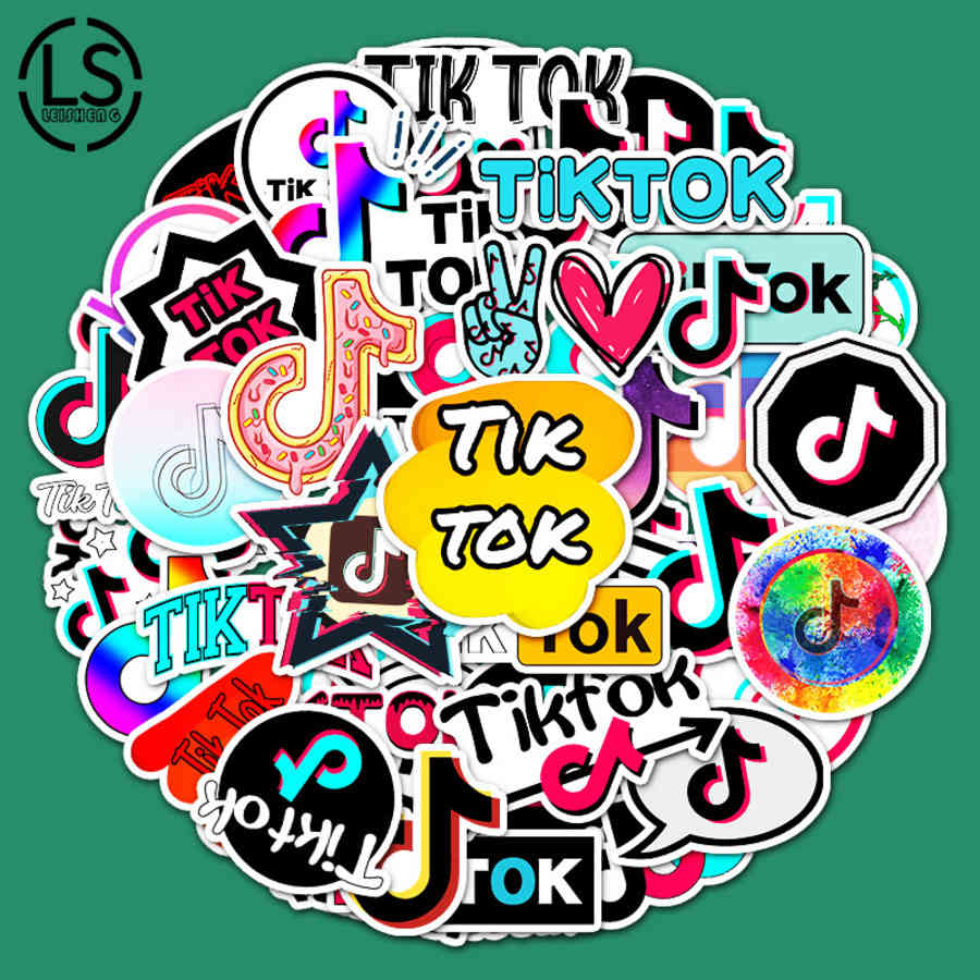 

Tiktok, Sticker, 50 Laptop Computer Scooter, Trunk, Car, Waterproof, Decorative Stickers. IEM5