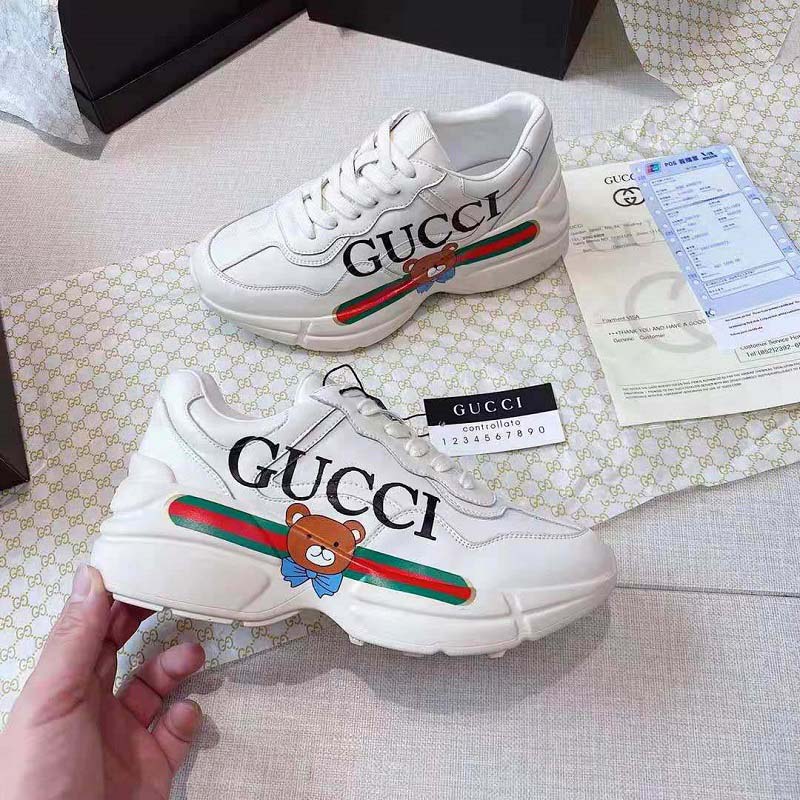 

gucci Luxury Brand Sneakers gg Shoes Designer Slides Floral Brocade Genuine Leather Men Women Shoe Sneaker bagshoe1978 0140, #11