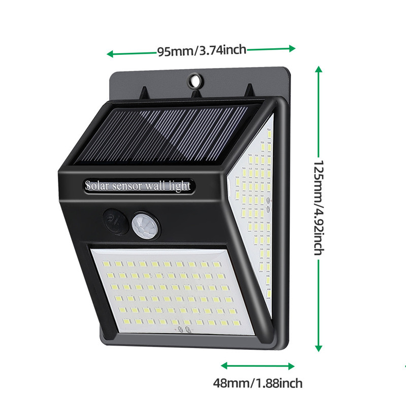 

228 144 LED Solar Light Outdoor Solars Lamp with Motion Sensor Solar-Powered Sunlight Spotlights for Garden Decoration Waterproof Wall Lights