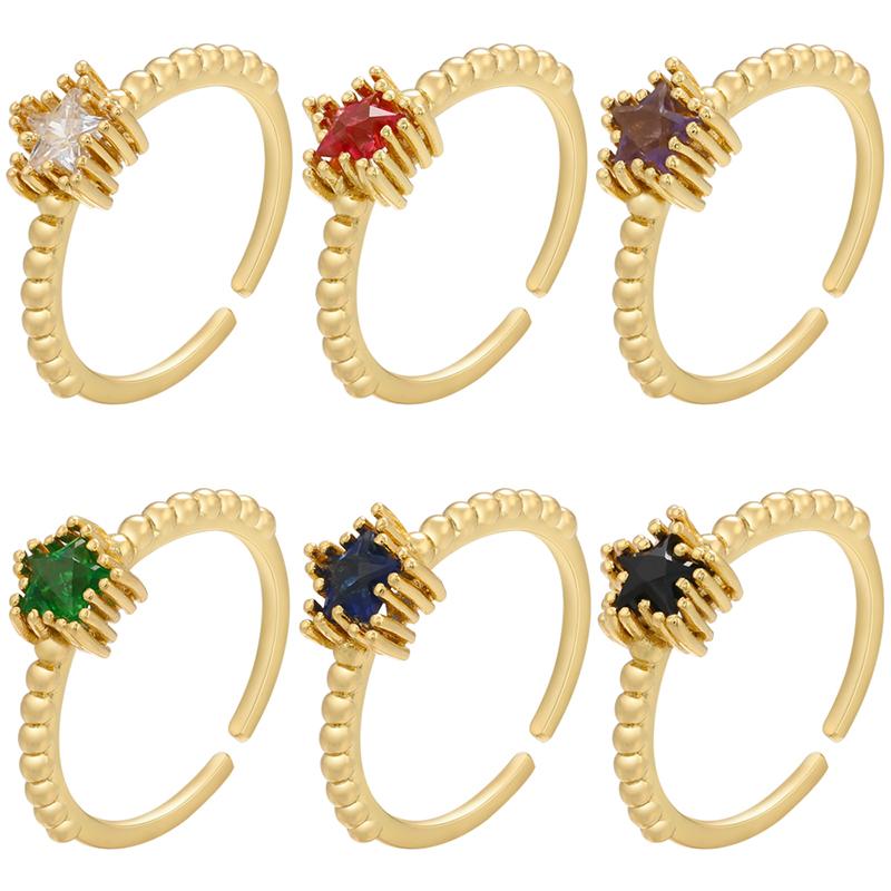 

Cluster Rings ZHUKOU Gold Silver Color Star Open Ring For Women Simple Fashion Brass Zircon Party Jewelry Wholesale VJ290