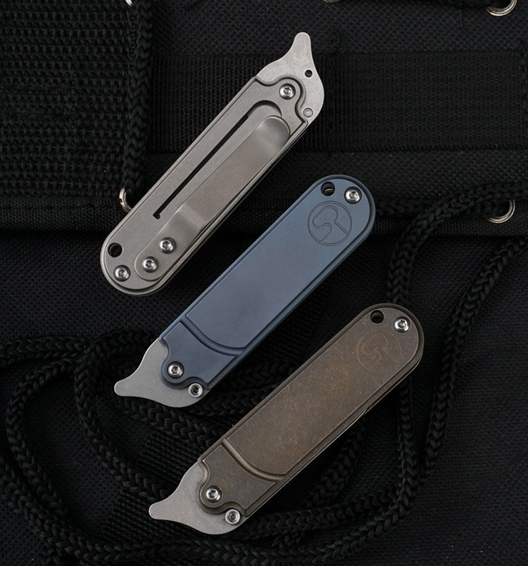 

multicoor handle tc4 titanium alloy knives stonewashed s35vn blade mini pocket knife
