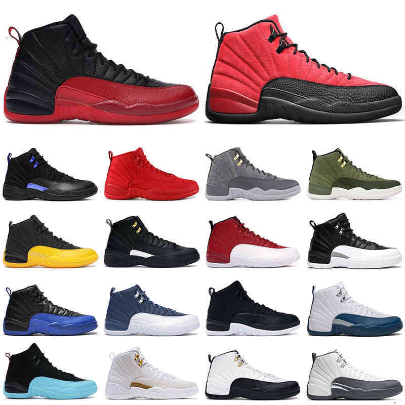 

New basketball shoes 12s jumpman 12 Reverse Flu Game Taxi Dark Concord University Gold French Blue The Master mens trainers sneakers{category}, #23