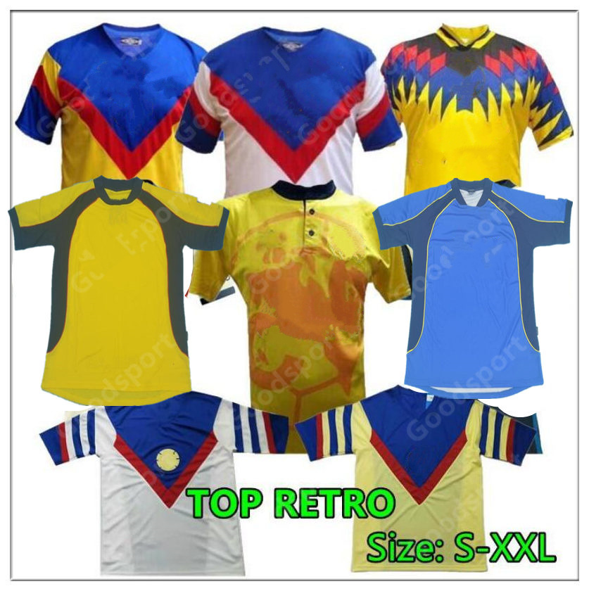 

RETRO ClubAmerican soccer Jerseys LIGA MX 0102 98 93 94 95 96 99 Football Shirts R.SAMBUEZA P.AGUILAR O.PERALTA C.DOMINGUEZ MATHEUS, 2122