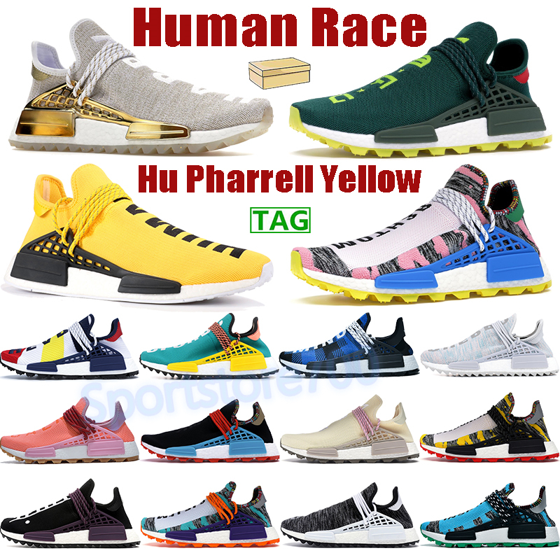 

Human race running shoes men women sneakers PW china pack happy nerd green BBC blue plaid scarlet solar orange red breath though mens trainers with box, 24. emerald