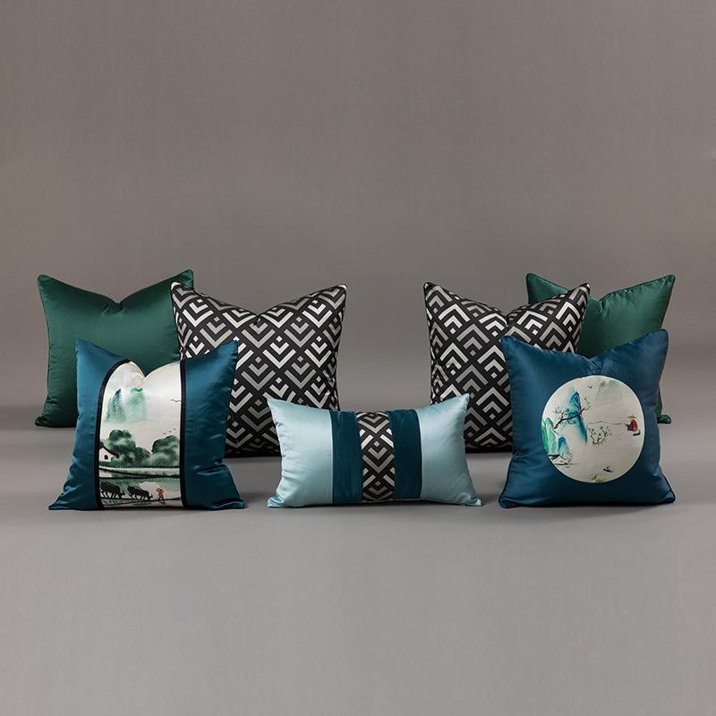 

Cushion/Decorative Pillow 2021 Classic Chinese Style Landscape Printing Sofa Bedroom Car Decoration Cushion Case