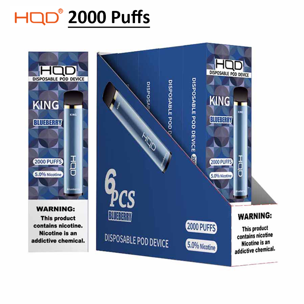 

Authentic HQD KING 2000 Puffs Disposable E Cigarettes Kit Pod Device Vape Pen 1200mAh Battery 6.5ml Pre-filled vs MAXX