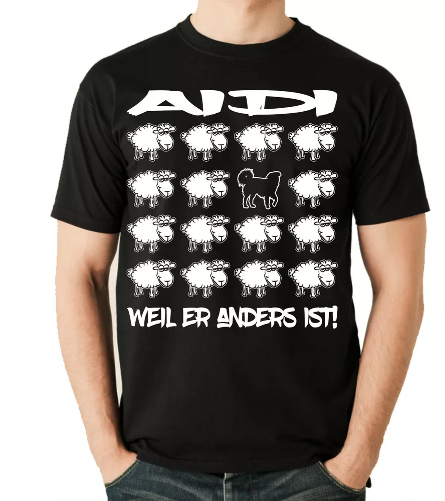 

AIDI Unisex T-Shirt Black Sheep by siviwonder Dog Motif, White;black