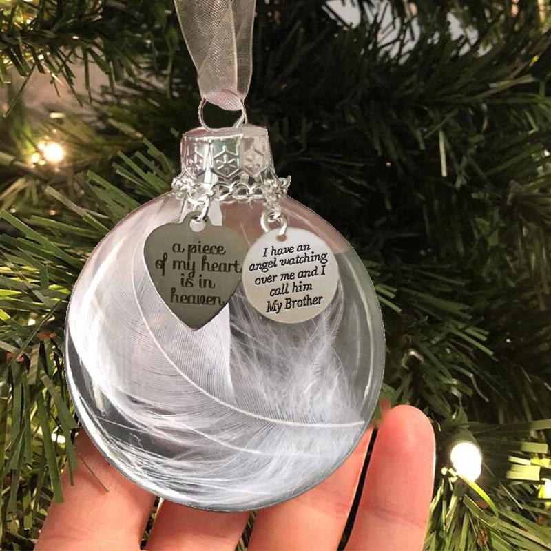

Christmas Decorations Feather Balls Memorial Ornaments Design Hanging Pendants Tree For Home Party Year Gifts