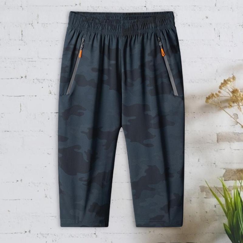 

Men's Pants Fashion Track Over Knee Comfortable Quick Dry Sweatpants Capri, Black