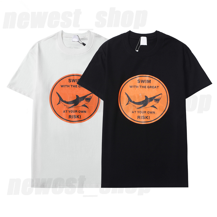 

2021 spring summer mens designer luxury t-shirt women t shirt classic letter shark animal print casual cotton tshirt tee short sleeve tops, White
