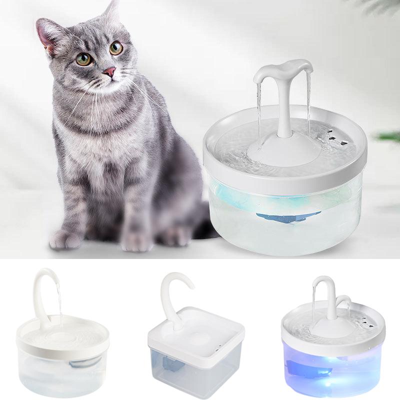 

Cat Bowls & Feeders 2L Pet Water Fountain USB Automatic Dog Drinking With LED Light Drinker Feeder Dispenser