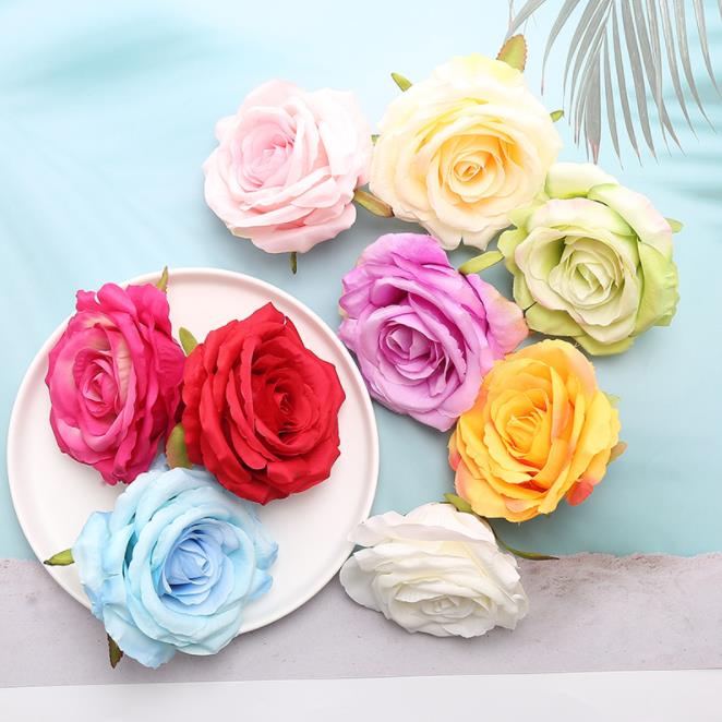 

Large Silk Blooming Pink White Roses Artificial Flower Head For Wedding Decoration Diy Wreath Gift Scrapbooking Big Craf jllLgI, See options