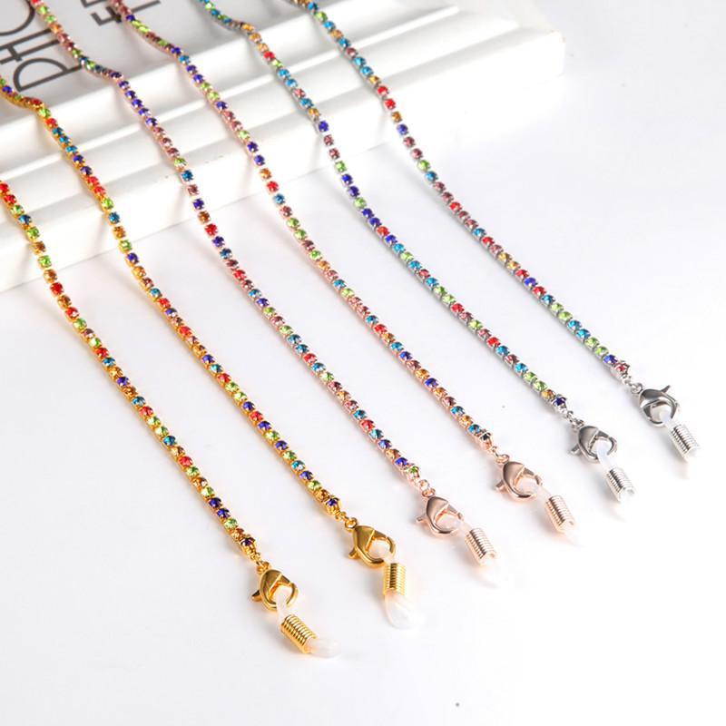 

10pcs Crystal Sunglasses Lanyard Chain For Glasses Women Fashion Face Mask Chains Jewelry Neck Holder