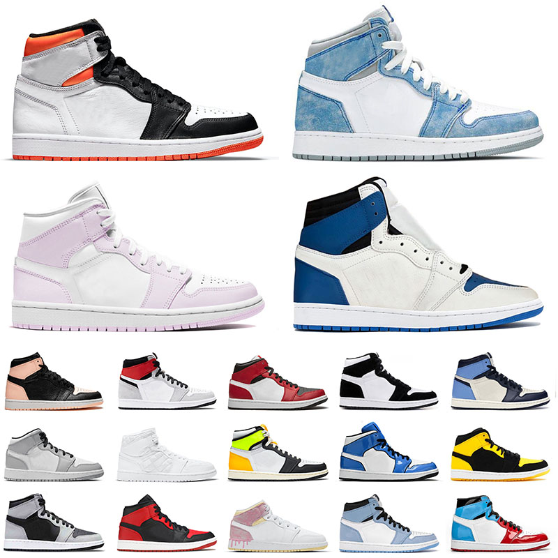 

Jumpman 1 1s Trainers Men Women Basketball Shoes TS x Fragment Hyper Royal High University Blue Obsidian Mid Light Smoke Grey Banned Sports Sneakers Men's Women's, C15 36-45