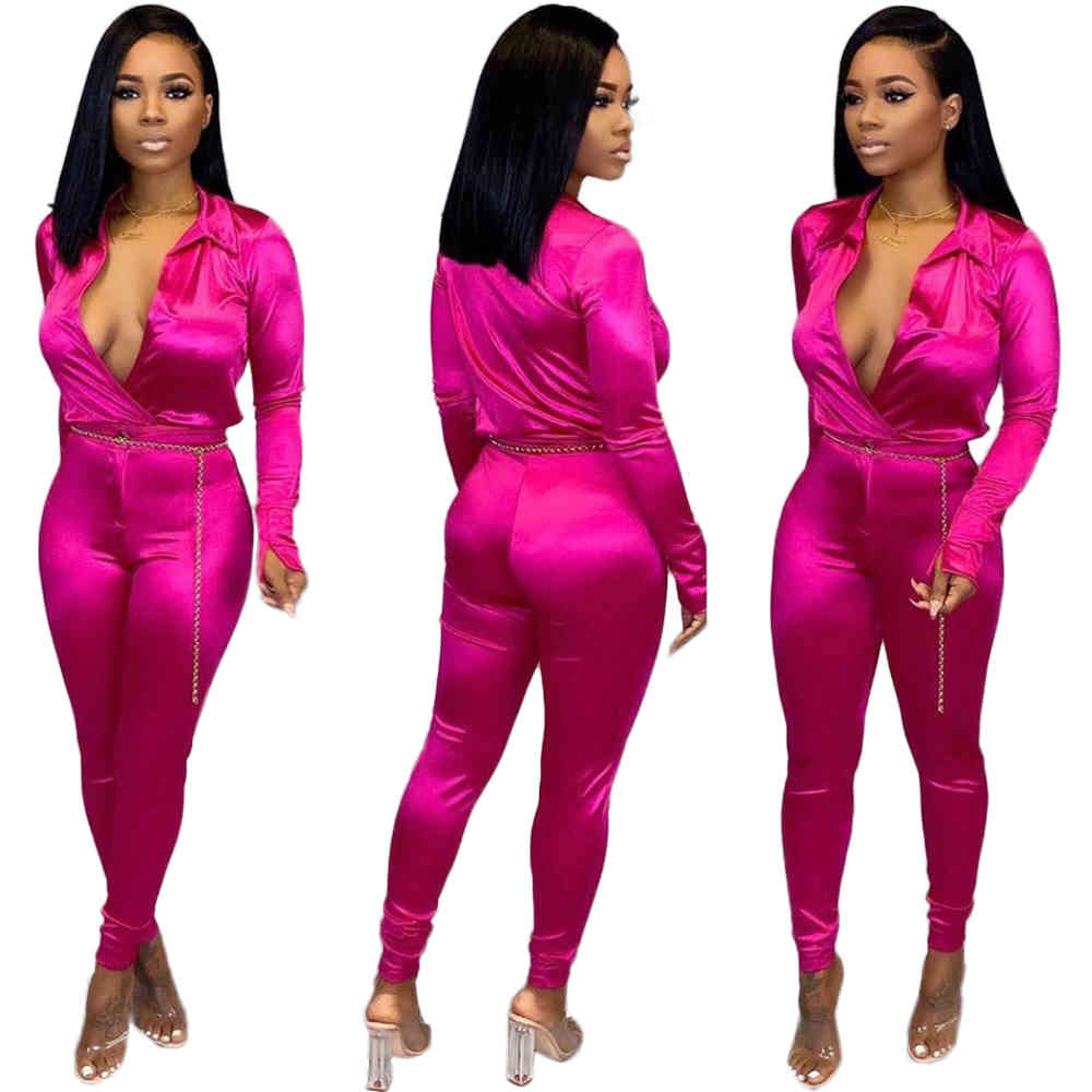 est Sexy Satin Women ny Jumpsuits Deep V Neck Long Sleeves Party Rompers Full Length Pants Nightclub Wear Spring Autumn-image-680373177