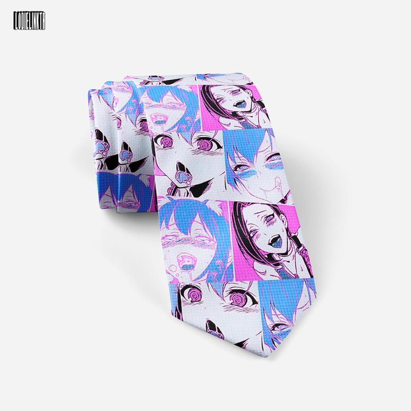 

Bow Ties Fashion Men Women 8cm Wide Polyester Slim Tie Japanese Anime Cartoon Style Neckties Daily Casual Party Shirt Suit Accessories, Black;gray