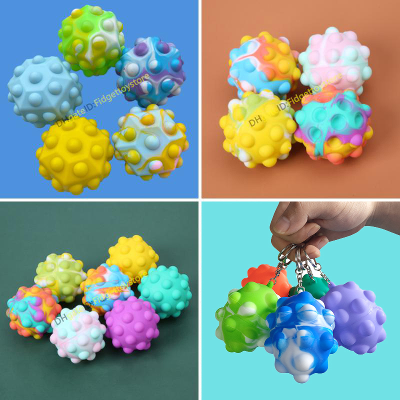 

Fidget Bubble Ball Toys Vent Balls 3D Decompression Squeeze Squishy Simple Dimple Game Sensory Toy for Autism Special Needs Stress Reliever Silicone Children Gifts