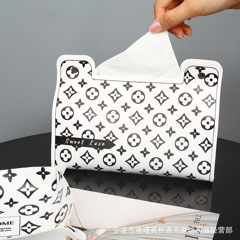 

Nordic style cortical towel box living room tea several table cartridge net red storage creative light luxury paper