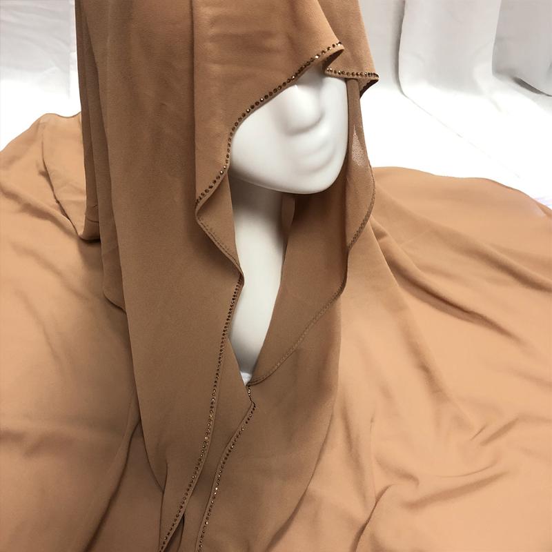 

Scarves Premium Chiffon Scarf Hijab With Diamond Crystal Decoration Rhinestone Shawls Headband Women Sarves