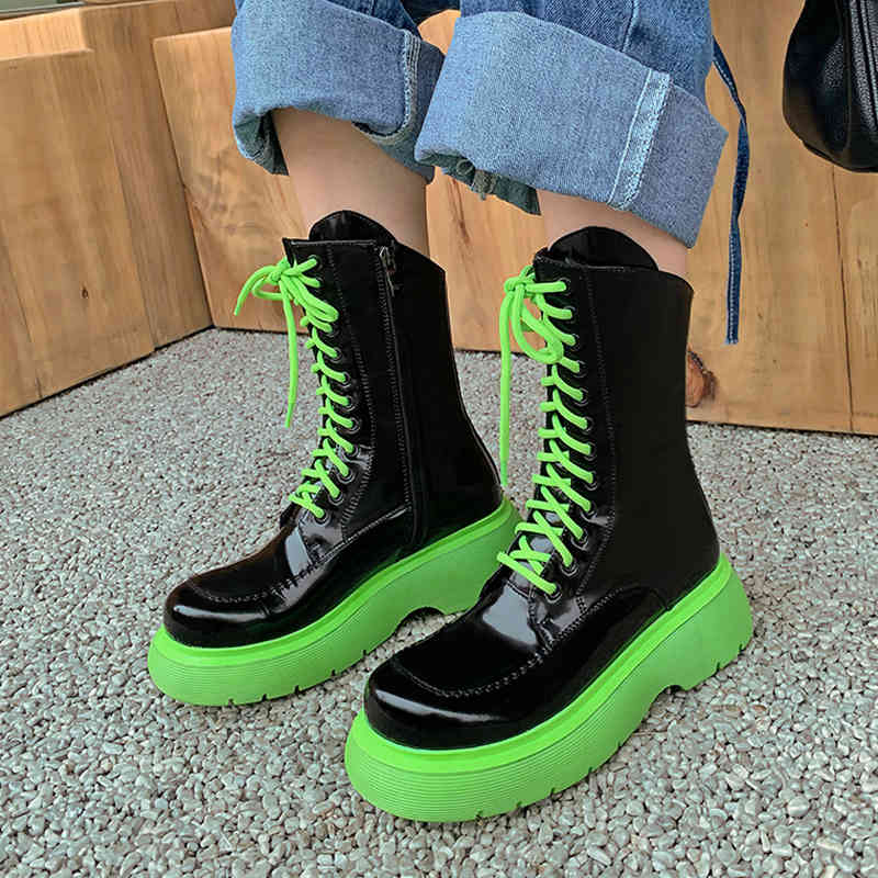 

boots cow leather boots with winter side zipper thick heels lh8z, Black