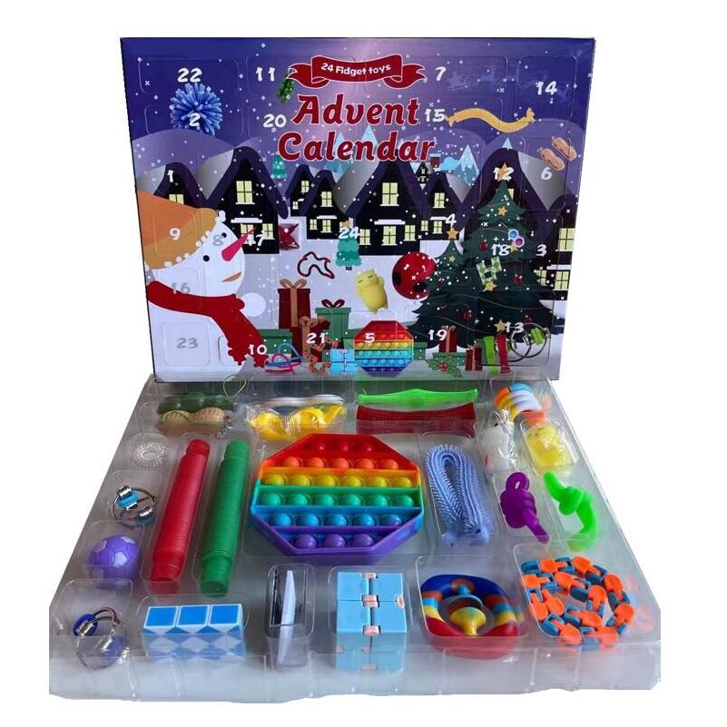 

Christmas Decorations 24pcs Set Christmas Fidget Toys Xmas Countdown Calendar Sensory Pack advent calendar christmas box CCA12675 send by sea
