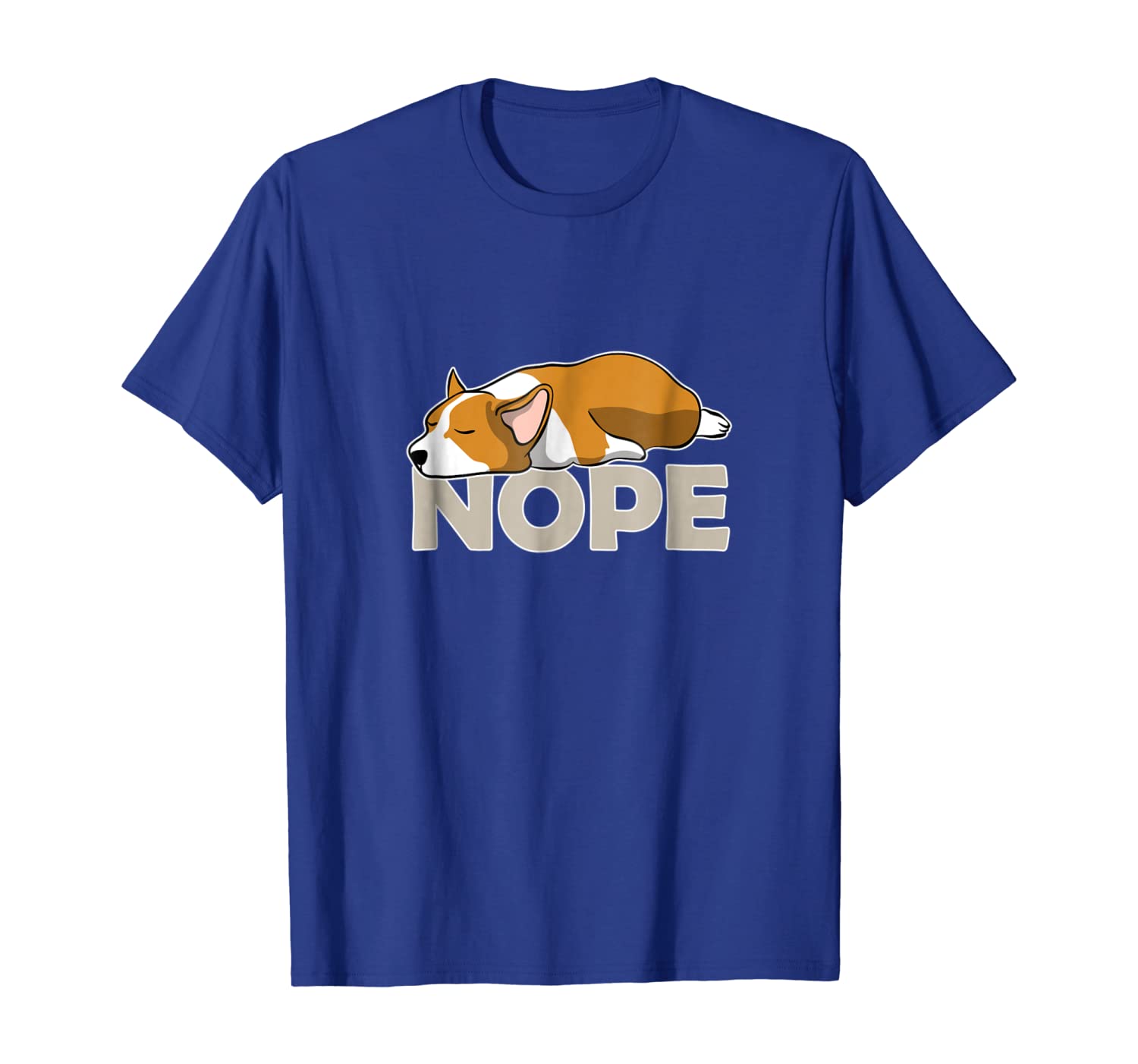 

Nope Lazy Corgi Shirt, White;black